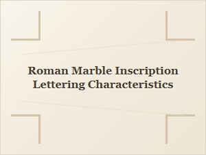 The Imperial Roman Marble Letterform